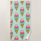 Ice Cream Cone Beach Towel Cadeau Strandlaken (Voorkant)