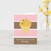 Ice Cream Cone Birthday Greeting Kaart (Gele Bloem)