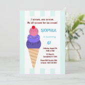 Ice Cream Cone Birthday Kaart (Staand voorkant)