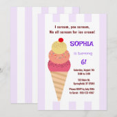 Ice Cream Cone Birthday  Kaart (Voorkant / Achterkant)