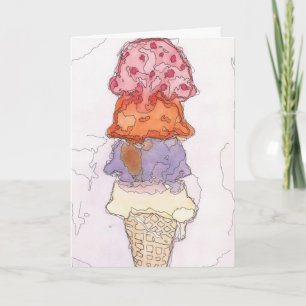 Ice Cream Cone Birthday-kaart Kaart