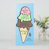 Ice Cream Cone Birthday Party Kaart (Staand voorkant)