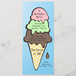 Ice Cream Cone Birthday Party Kaart