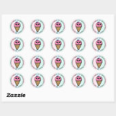 Ice Cream Cone Birthday Party Ronde Sticker (Vel)