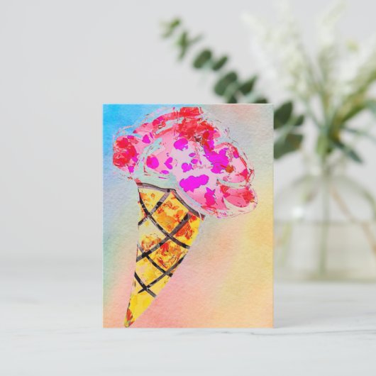 Ice Cream Cone Briefkaart (Staand voorkant)