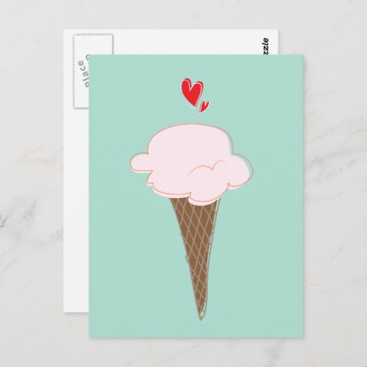 Ice Cream Cone Briefkaart (Voorkant / Achterkant)