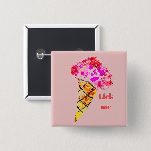 Ice Cream Cone-Button Vierkante Button 5,1 Cm (Voorkant /achterkant)
