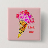 Ice Cream Cone-Button Vierkante Button 5,1 Cm (Voorkant)