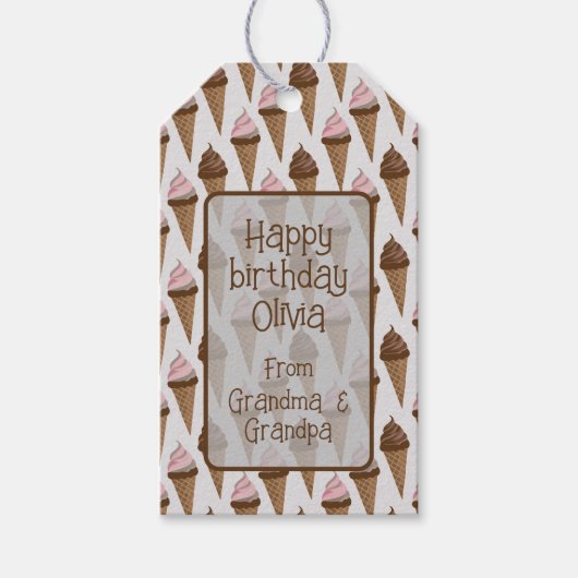 Ice Cream Cone Cadeaulabel (Voorkant)