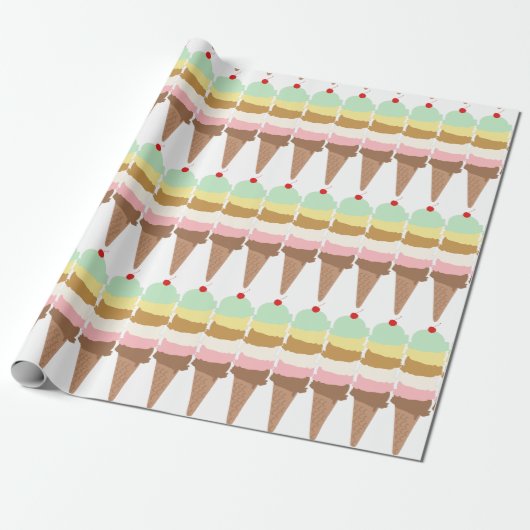 Ice Cream Cone Cadeaupapier (Uitgerold)