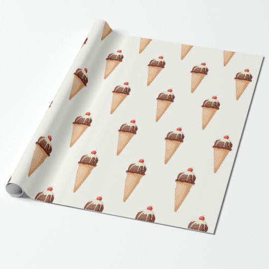 Ice Cream Cone Cadeaupapier (Uitgerold)