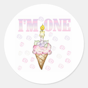 Ice Cream Cone Cake Ik ben een Ronde Sticker