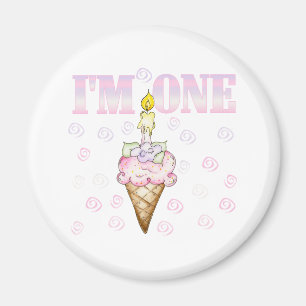 Ice Cream Cone Cake I'm One Magneet