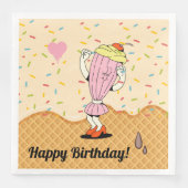 Ice Cream Cone Characters Party Table Confetti Servet (Voorkant)