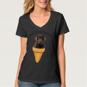 Ice Cream Cone Chocolade Labrador Retriever Dog Pu T-shirt