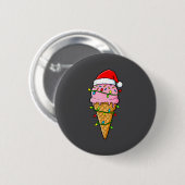 Ice Cream Cone Christmas Lights Santa Hat Food Xma Ronde Button 5,7 Cm (Voorkant /achterkant)