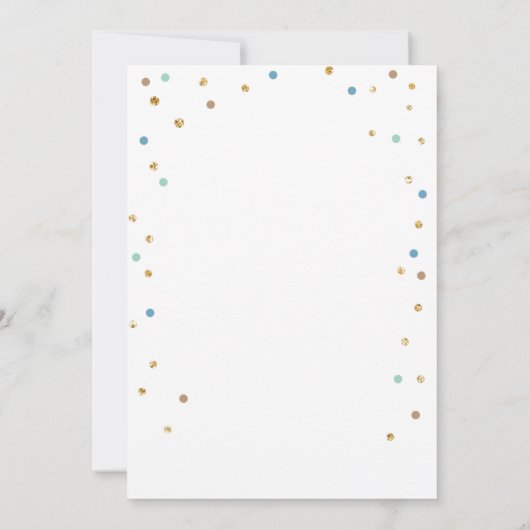 Ice Cream Cone Confetti Boy First Birthday Kaart (Achterkant)