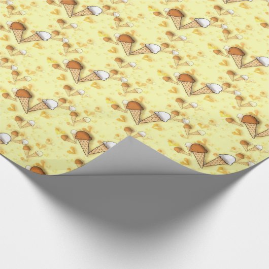 Ice Cream Cone Cornet Pattern Summer Food Funny Cadeaupapier (Hoek)