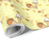 Ice Cream Cone Cornet Pattern Summer Food Funny Cadeaupapier (Rol Hoek)