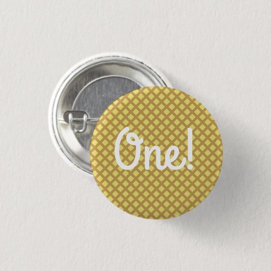 Ice Cream Cone Cute 1st Birthday Button Pin (Voorkant /achterkant)