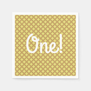 Ice Cream Cone Cute 1st Birthday Party Napkins Servet