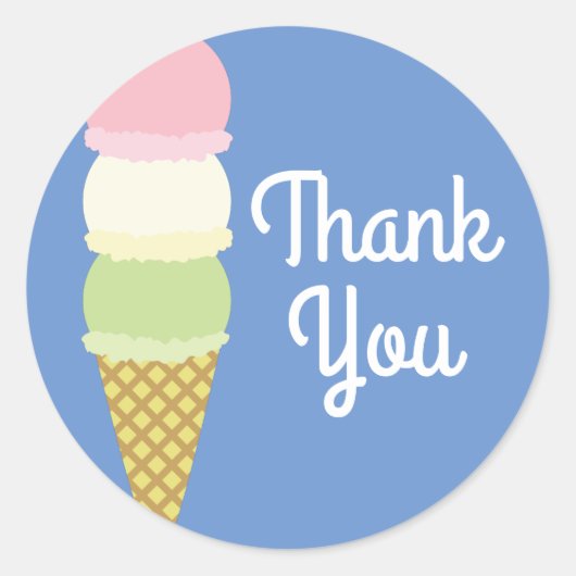 Ice Cream Cone Cute 1st Birthday Sticker Seals (Voorkant)