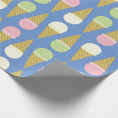 Ice Cream Cone Cute 1st Birthday Wrapping Paper Cadeaupapier (Hoek)