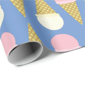 Ice Cream Cone Cute 1st Birthday Wrapping Paper Cadeaupapier (Rol Hoek)