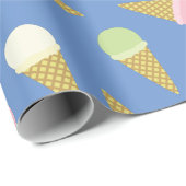 Ice Cream Cone Cute 1st Birthday Wrapping Paper Cadeaupapier (Rol Hoek)