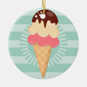 Ice Cream Cone - Cute Chocolate Vanilla Mint Green Keramisch Ornament (Voorkant)