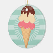 Ice Cream Cone - Cute Chocolate Vanilla Mint Green Keramisch Ornament (Links)