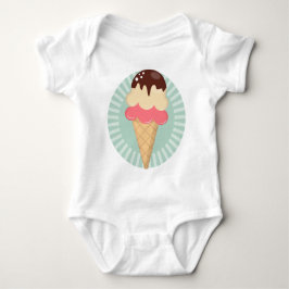 Ice Cream Cone - Cute Chocolate Vanilla Mint Green Romper