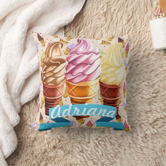 Ice Cream Cone Cutie Decorative Pillow Kussen (Deken)