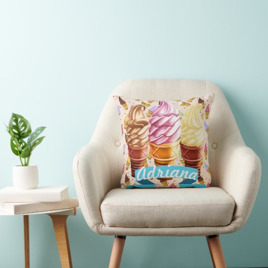 Ice Cream Cone Cutie Decorative Pillow Kussen (Stoel)