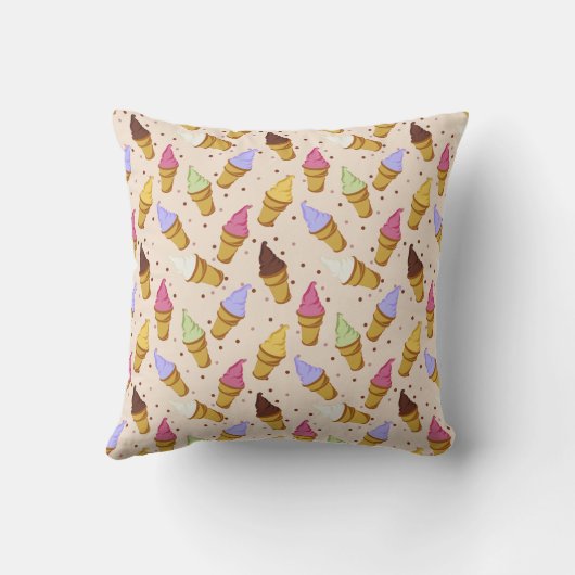 Ice Cream Cone Cutie Decorative Pillow Kussen (Achterkant)