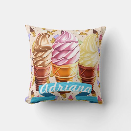 Ice Cream Cone Cutie Decorative Pillow Kussen (Voorkant)