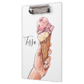 Ice Cream Cone Design Monogram Naam Klembord (Links)