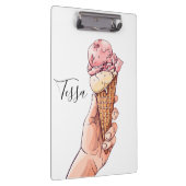 Ice Cream Cone Design Monogram Naam Klembord (Rechts)