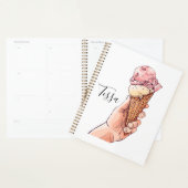 Ice Cream Cone Design Monogram Naam Planner (Display)