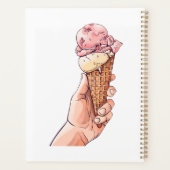 Ice Cream Cone Design Monogram Naam Planner (Achterkant)