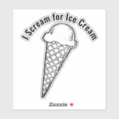Ice Cream Cone Design Vinyl Sticker (Vel)