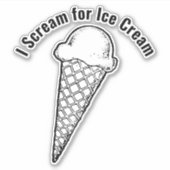 Ice Cream Cone Design Vinyl Sticker (Voorkant)