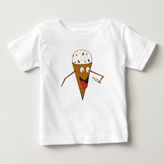 Ice Cream Cone die een persoon Baby T (Voorkant)