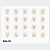 Ice Cream Cone Double Decker Verjaardag Stickers (Vel)