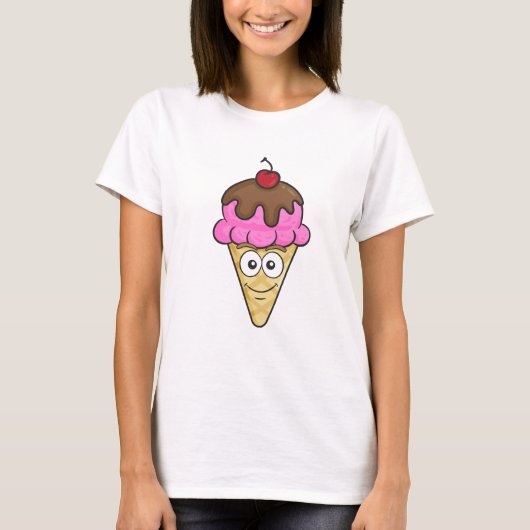 Ice Cream Cone Emoji T-shirt (Voorkant)