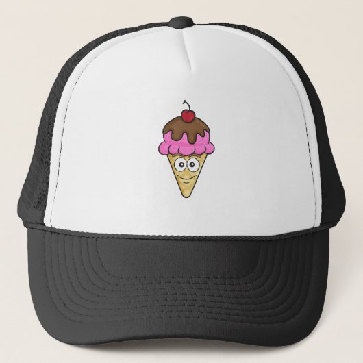 Ice Cream Cone Emoji Trucker Pet (Voorkant)