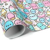 Ice Cream Cone en Popsicle Doodles Cadeaupapier (Rol Hoek)