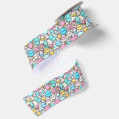 Ice Cream Cone en Popsicle Doodles Satijnen Lint (Achterkant)