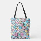 Ice Cream Cone en Popsicle Doodles Tote Bag (Achterkant)