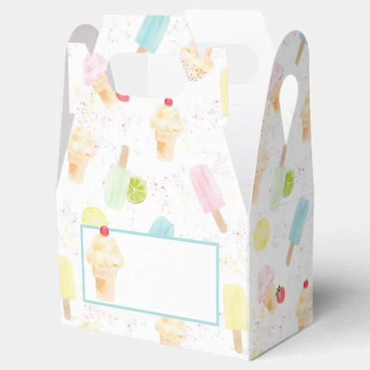 Ice Cream Cone en Popsicle Favor Boxes Bedankdoosjes (Geopend)